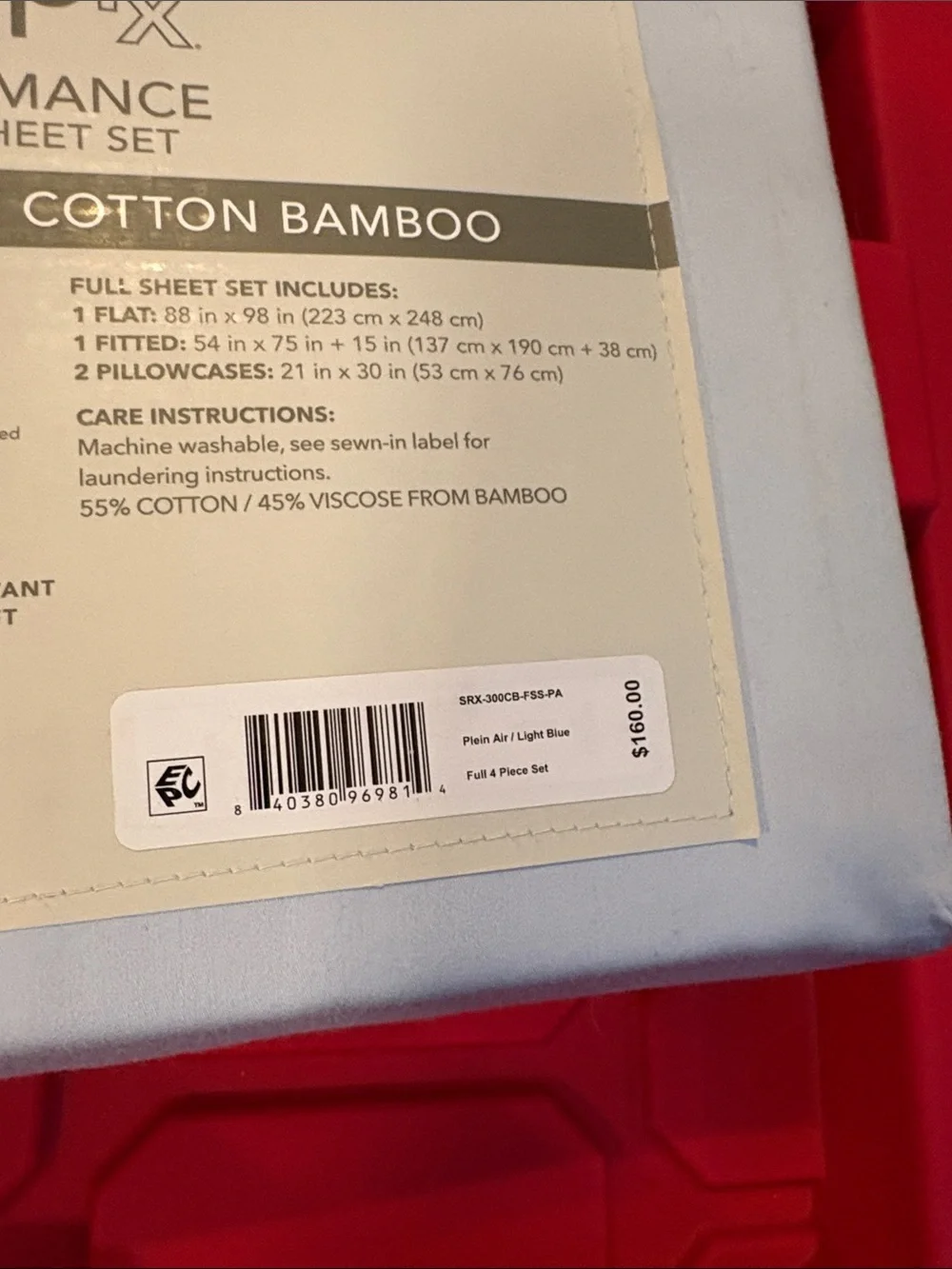 Performance 4-Piece Sheet Set — White Cotton Bamboo